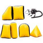 Paintball inflatable bunkers set with air pump, tactical gaming obstacles，PVC inflatable