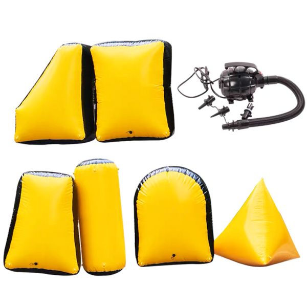 Paintball inflatable bunkers set with air pump, tactical gaming obstacles，PVC inflatable